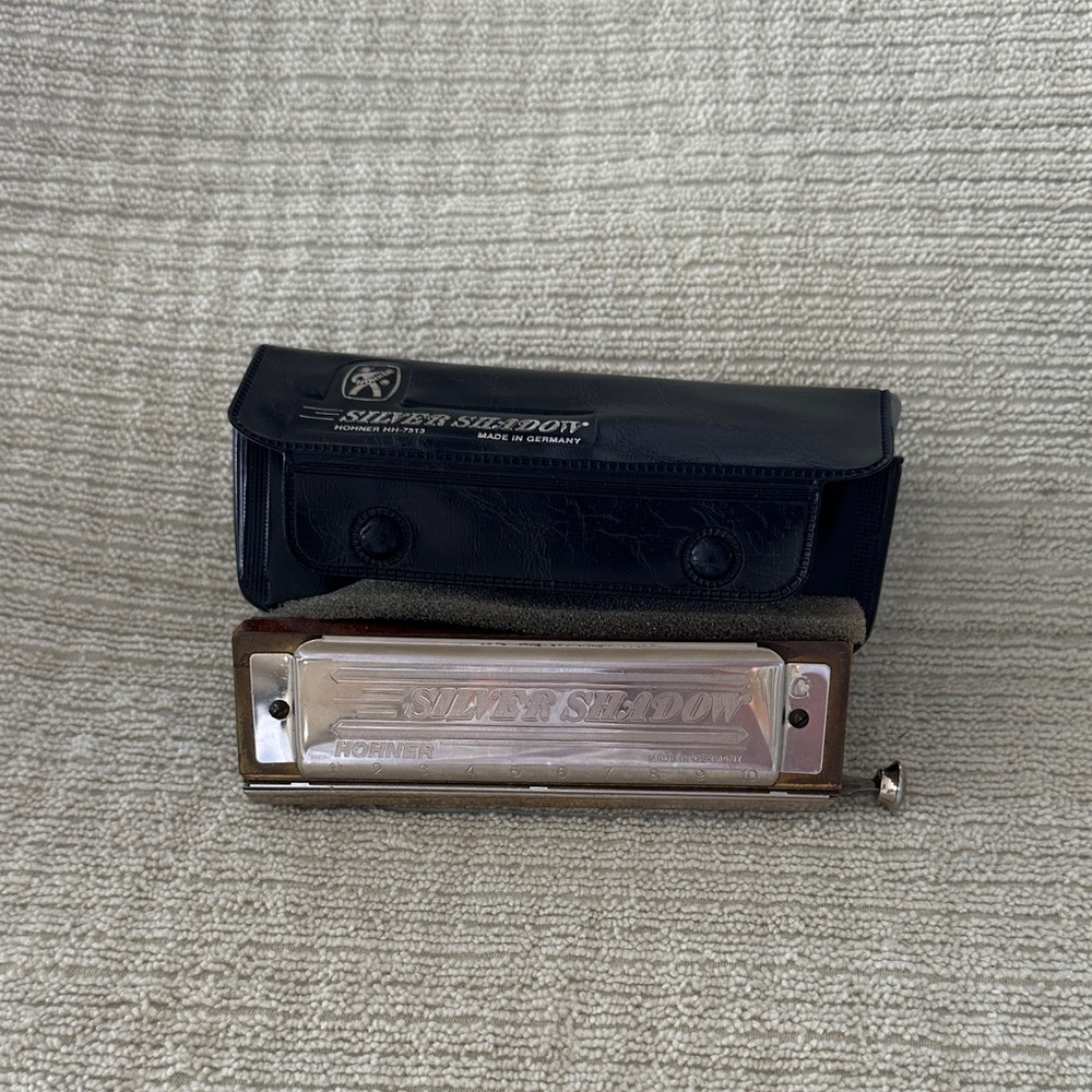 Hohner Silver Harmonica with Case